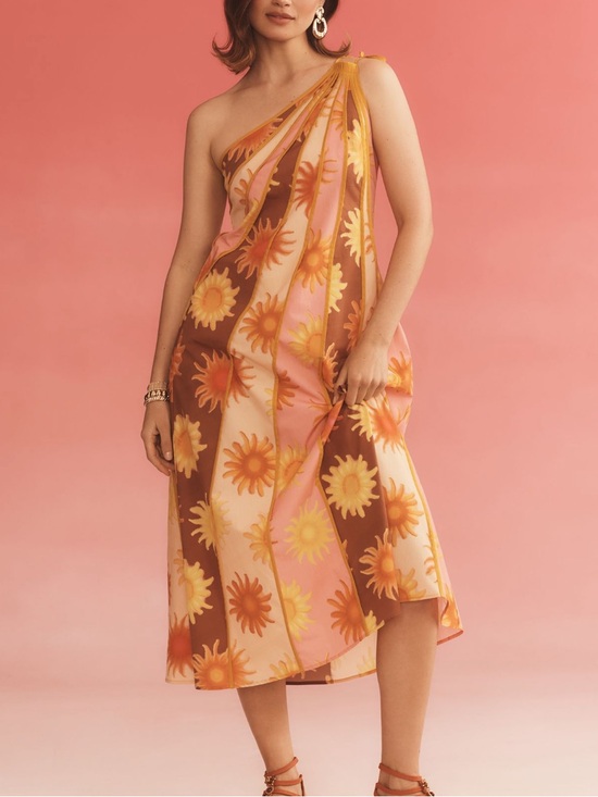 FARM Rio Dresses & Skirts - NWT FARM Rio x Anthropologie One Shoulder Seamed A-Line Sunburst Dress